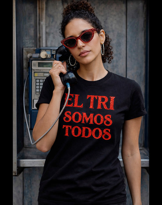 PLAYERA EL TRI SOMOS TODOS Glitters Rojo