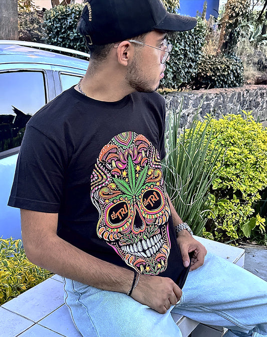PLAYERA MANGA CORTA CALAVERA COLORES