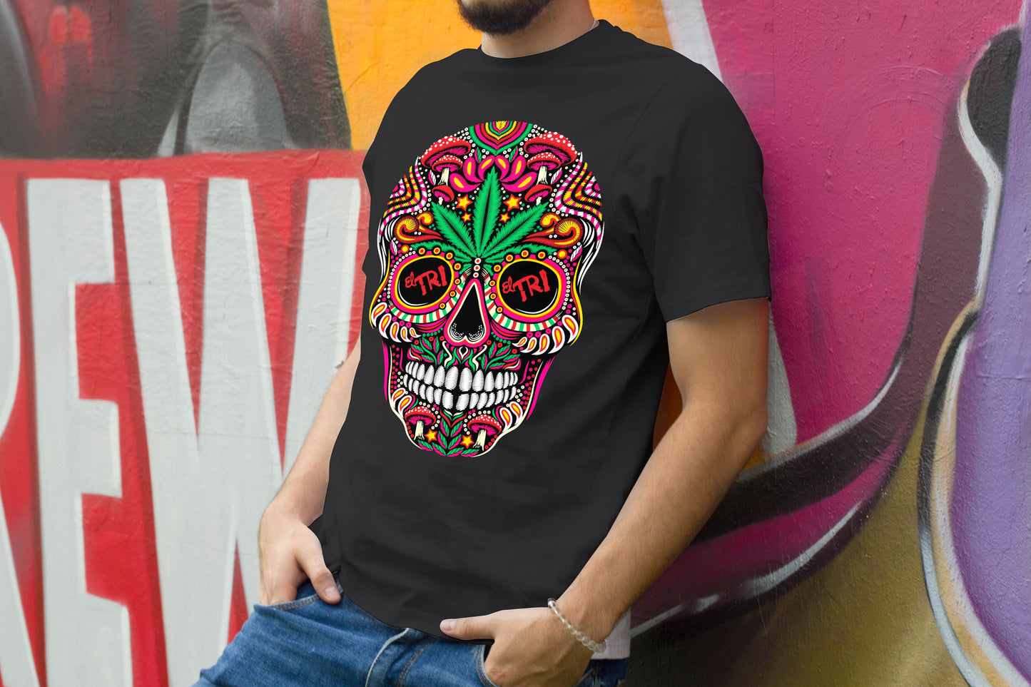 PLAYERA CALAVERA COLORES