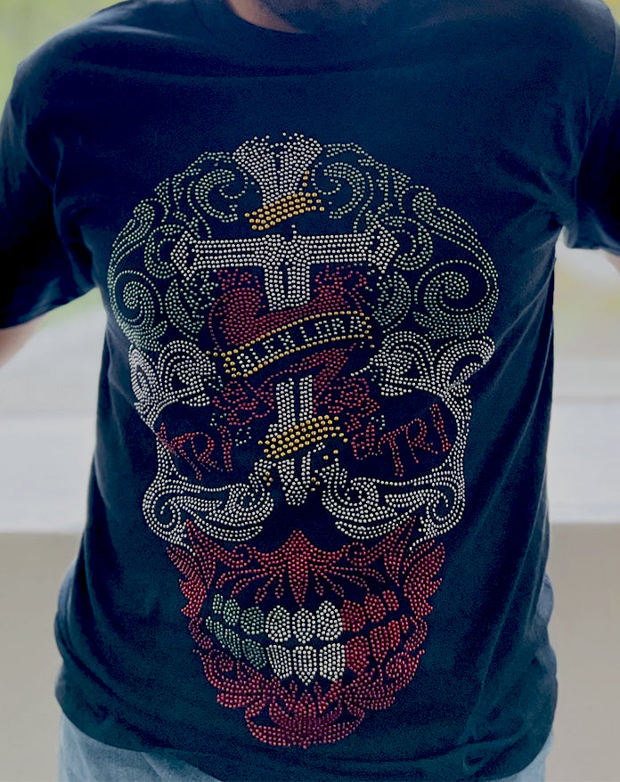 PLAYERA CALAVERA TRICOLOR