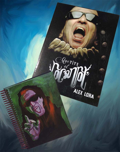 LIBRO QUE VIVA EL ROCANROL Y LIBRETA ALEX LORA