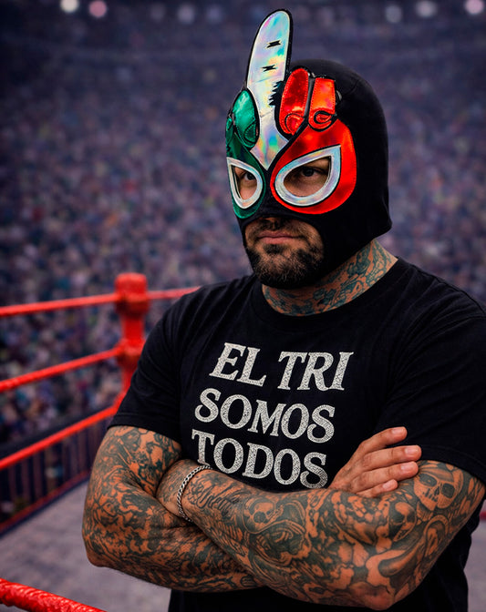 MÁSCARA EL TRI TRICOLOR NEGRA