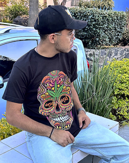 PLAYERA MANGA CORTA CALAVERA COLORES