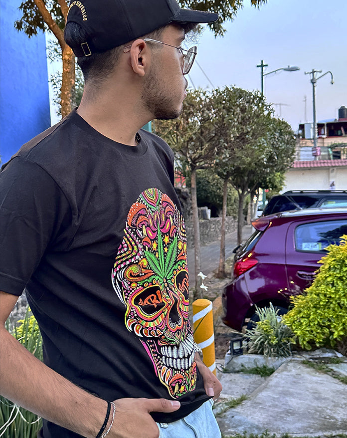 PLAYERA MANGA CORTA CALAVERA COLORES