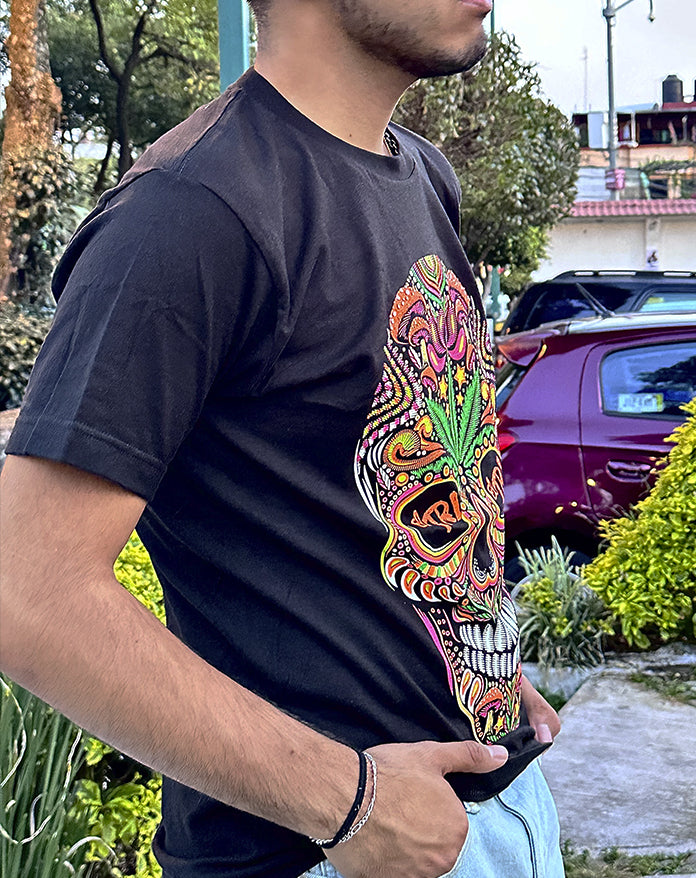 PLAYERA MANGA CORTA CALAVERA COLORES