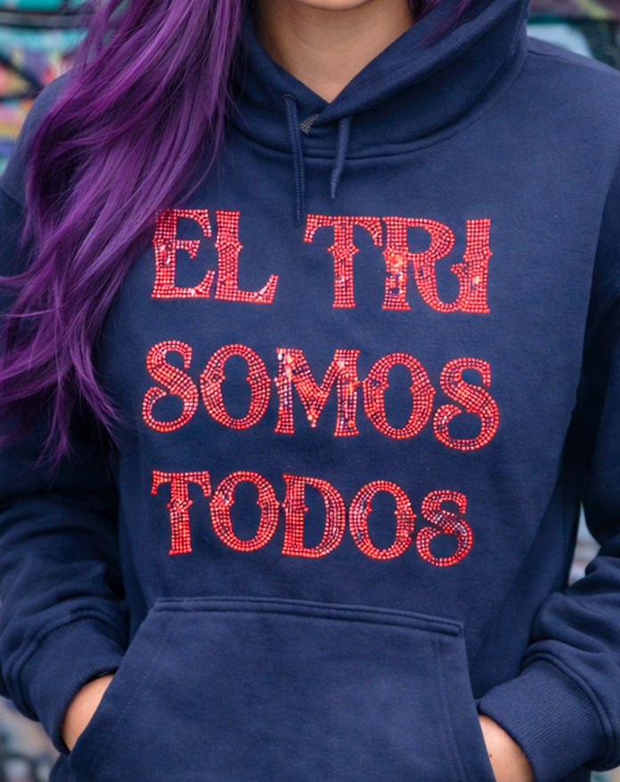 SUDADERA EL TRI SOMOS TODOS Glitters Rojo
