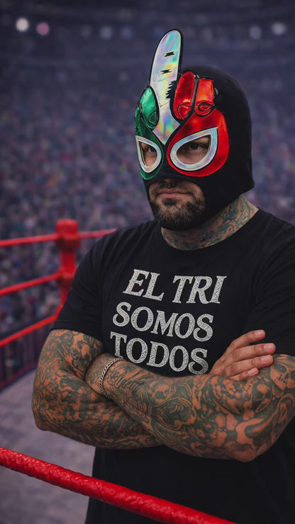 MÁSCARA EL TRI TRICOLOR NEGRA
